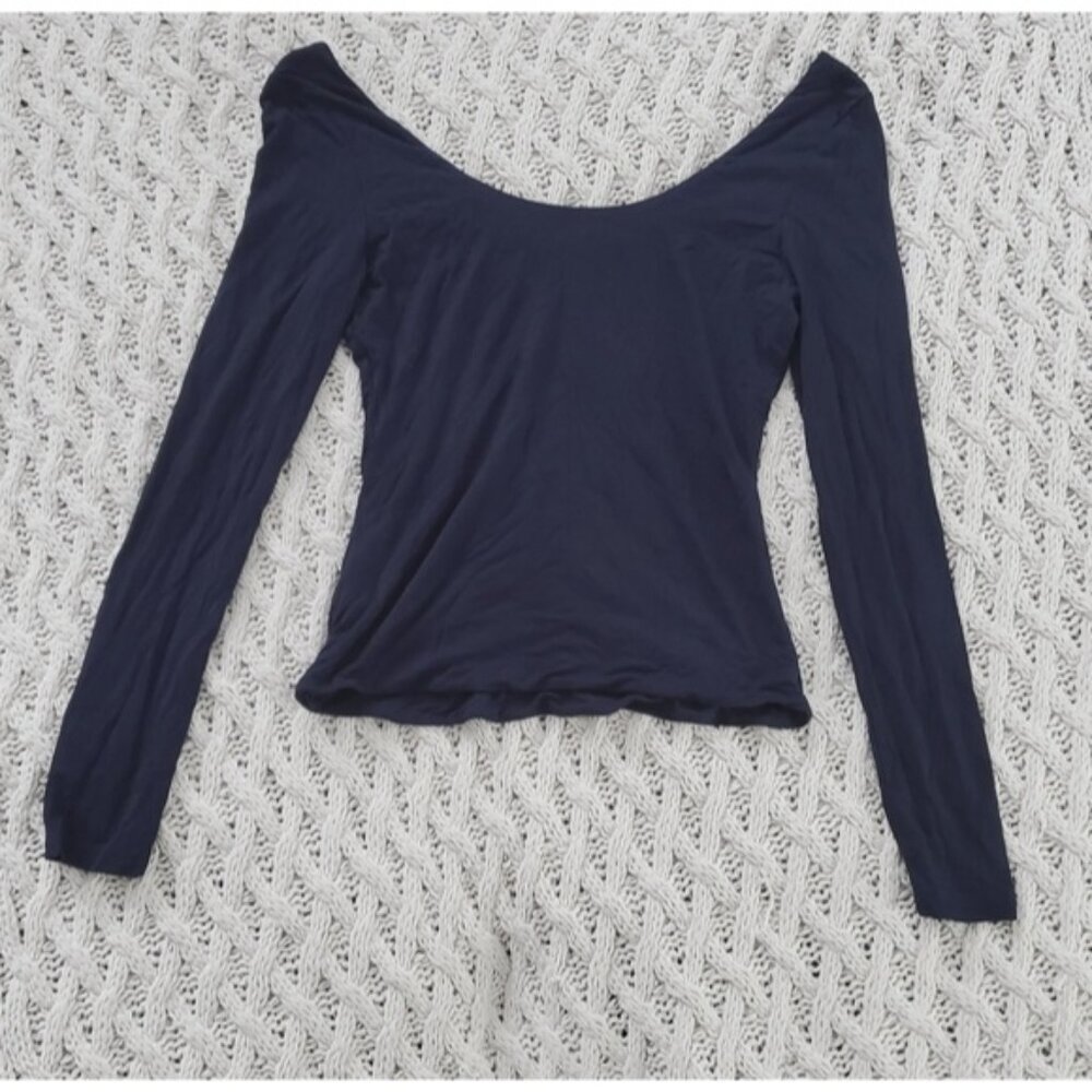 Double Lined Super Soft Ballerina Shoulder Top In Royal Blue